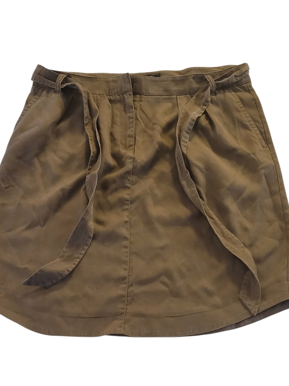 Jones New York Signature Brown Tie Mini-Skirt
